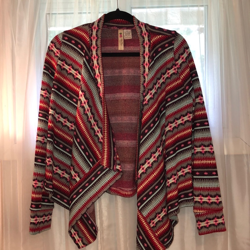 Fabulous pattern, multicolor knit cardigan